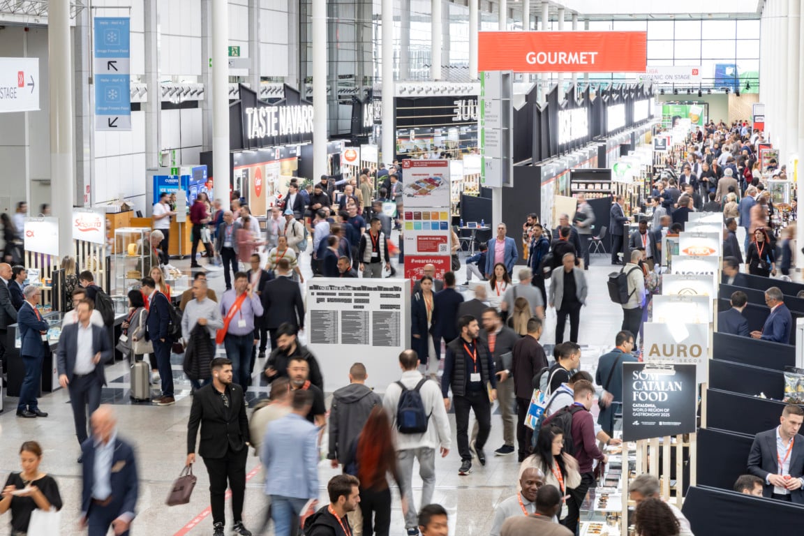 A Feira de Anuga, na Alemanha, foi composta por vários pavilhões e teve compradores de todo o mundo. Crédito: Divulgação/Feira de Anuga