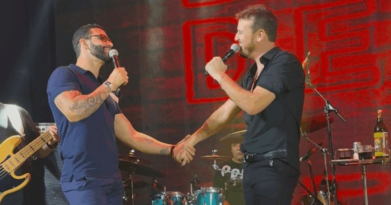 Cantor capixaba Zé Elias ao lado de Gusttavo Lima, na Fazenda Balada (Foto:Reprodução/Instagram @zeeliascantor)