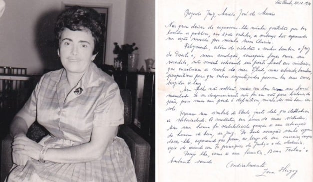 Zora Herzog, mãe de Vladimir Herzog, escreveu carta para o juiz federal Márcio José de Moraes Foto: Acervo IVH
