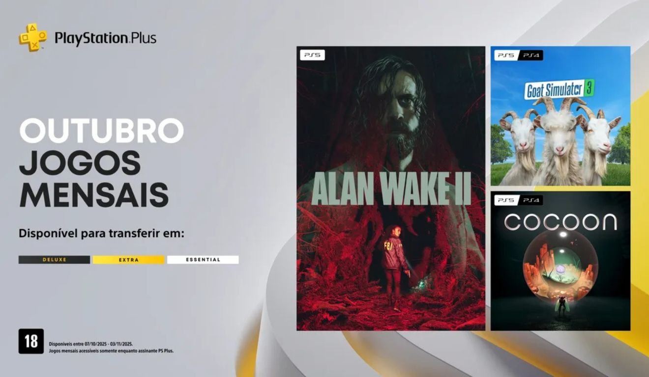 Confira os jogos de outubro do PlayStation Plus