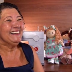 Cecília Marta Vieira se tornou artesã após se aposentar (Foto: Reprodução/TV Vitória)
