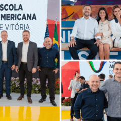 Com governador, prefeito e empresários, Mariana Buaiz e Americo Buaiz Filho inauguram mega sede da Escola Americana de Vitória (Foto: Everton Nunes)