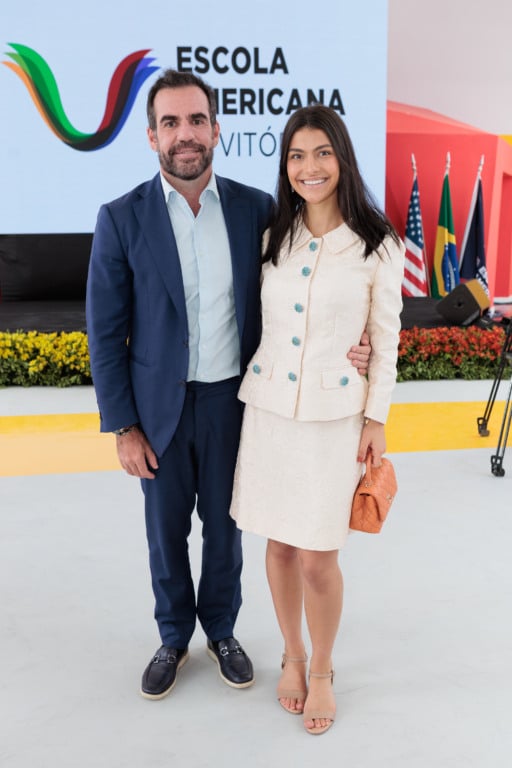 Com governador, prefeito e empresários, Mariana Buaiz e Americo Buaiz Filho inauguram mega sede da Escola Americana de Vitória (Foto: Everton Nunes)