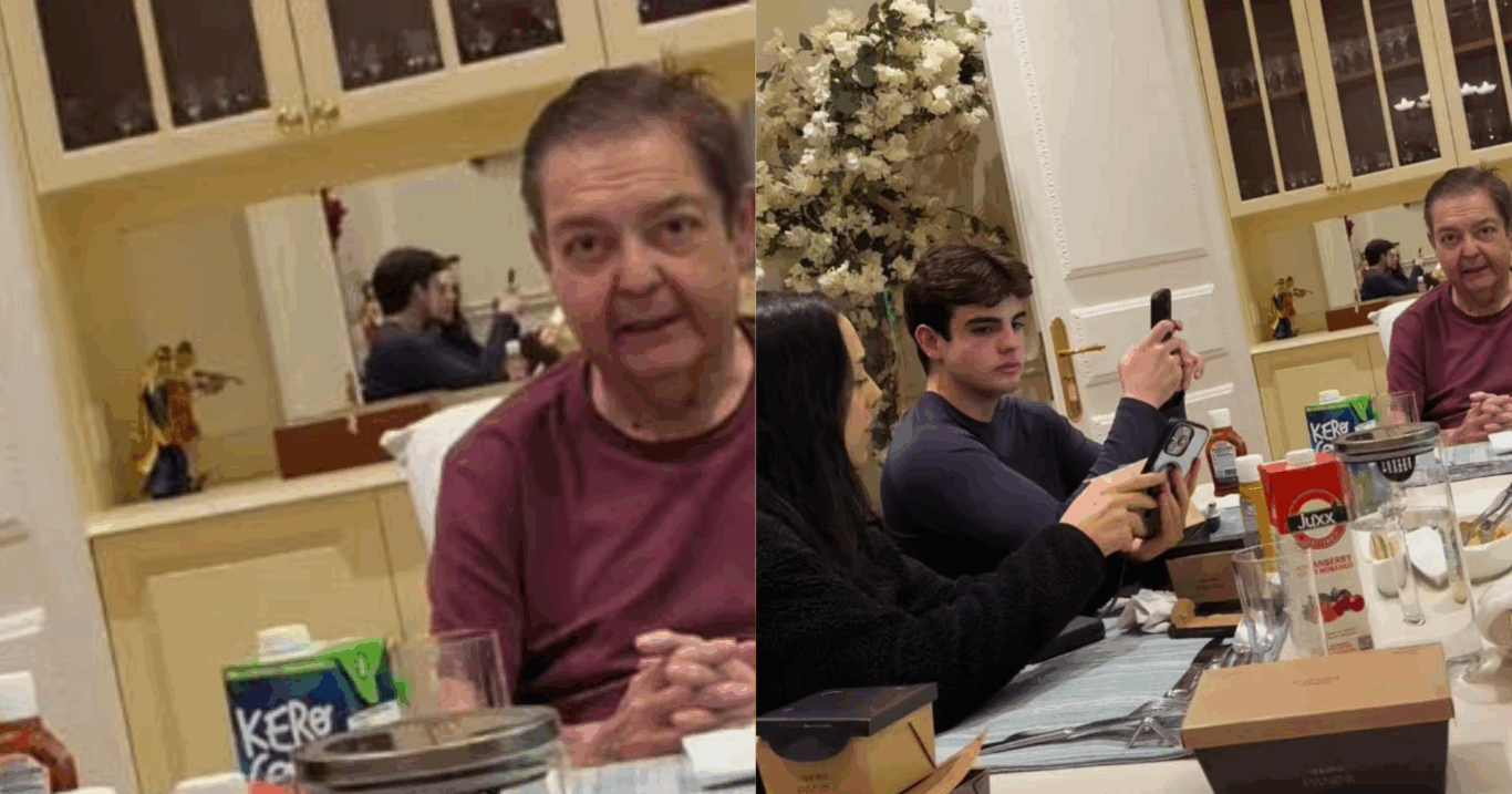 Faustão aparece em story compartilhado por João Silva (Foto:Reprodução/Instagram @joaosilva)