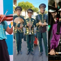 Alice Patrício, os irmãos Isadora, Rafael e Susana Costa e Erick Davi: jovens descobrem talentos ao participar de projetos de música (Fotos: Acervo pessoal)