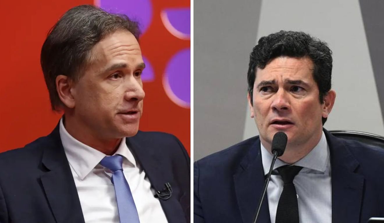 Eduardo Appio, juiz federal no Paraná, e o senador Sergio Moro. Fotos: Bruno Peres/Agência Brasil e Marcos Oliveira/Agência Senado
