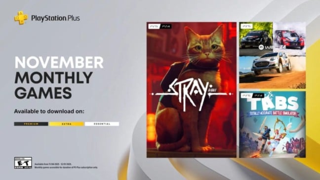 PlayStation Plus de novembro tem STRAY, WRC 24 e TABS no PS5