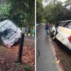 VÍDEO | Van escolar com 15 crianças tomba em Viana
