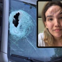 A advogada Michaella Zukowski levou uma pedrada na Rodovia do Sol