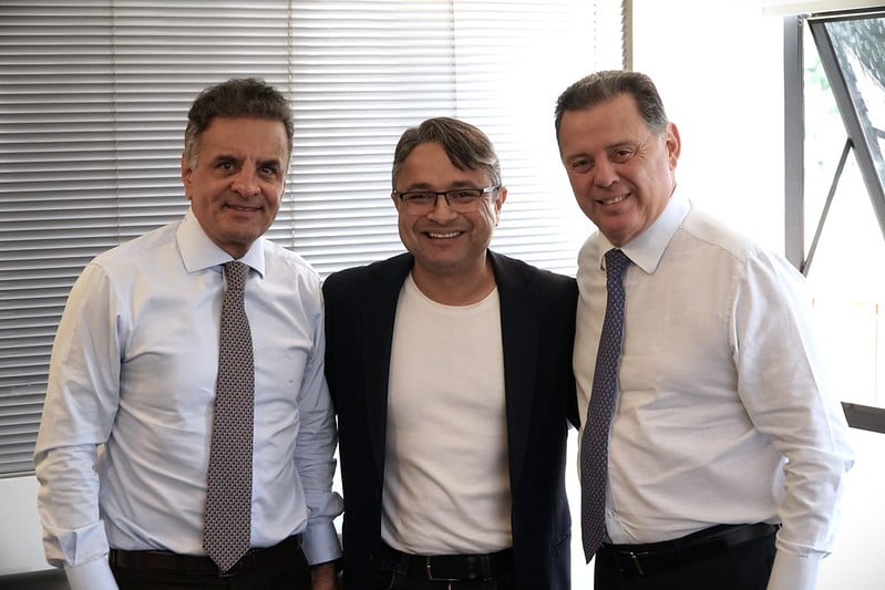 Aécio, Vandinho e Perillo (foto: divulgação) Aécio, Vandinho e Perillo (foto: divulgação)