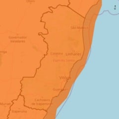 Alerta laranja para tempestade válido para todo o Espírito Santo terça-feira (18/11) Inmet
