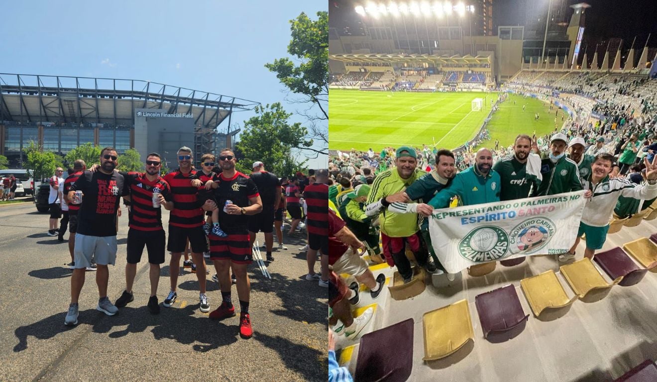 Grupos de torcedores capixabas de Flamengo e Palmeiras acompanham os times em viagens internacionais Grupos de torcedores capixabas de Flamengo e Palmeiras acompanham os times em viagens internacionais