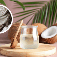 Descubra como o óleo de coco pode ajudar a escurecer os fios grisalhos e trazer mais juventude para os cabelos de mulheres 45+