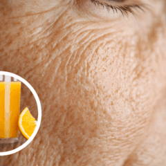 Suco natural com laranja, cenoura e gengibre contribui para a hidratação e firmeza da pele, ajudando a suavizar as rugas/Canva