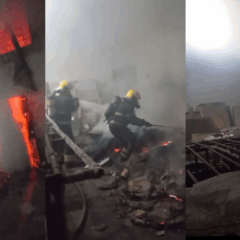 Galpão da Unidos da Piedade após incêndio em área de alegorias, em meio à mobilização da escola para reconstruir o Carnaval/Reprodução Leitor