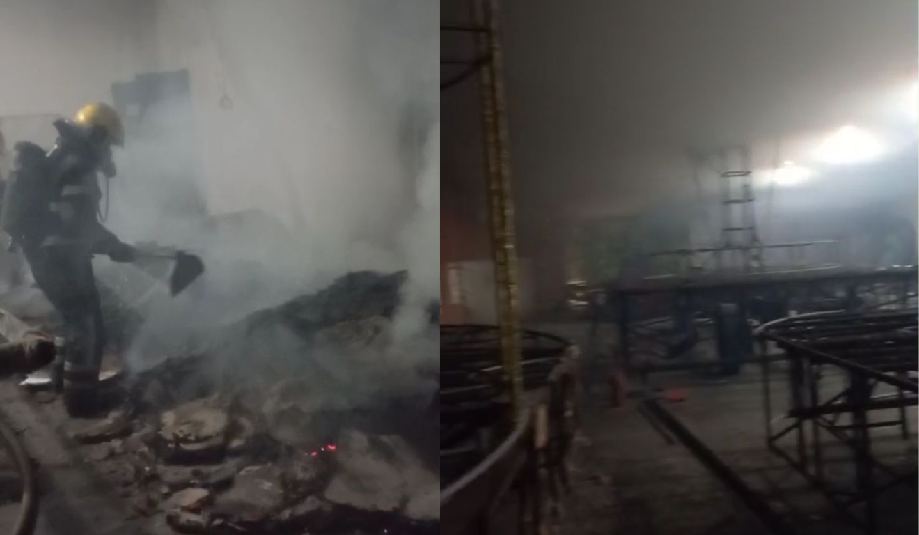 Imagem do Corpo de Bombeiros controlando o incêndio/Reprodução Leitor