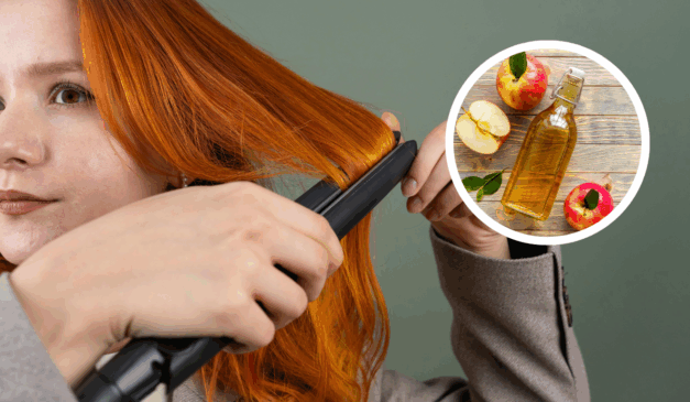 O vinagre de maçã é o segredo para alisar os fios naturalmente, sem agredir os cabelos com calor ou produtos químicos