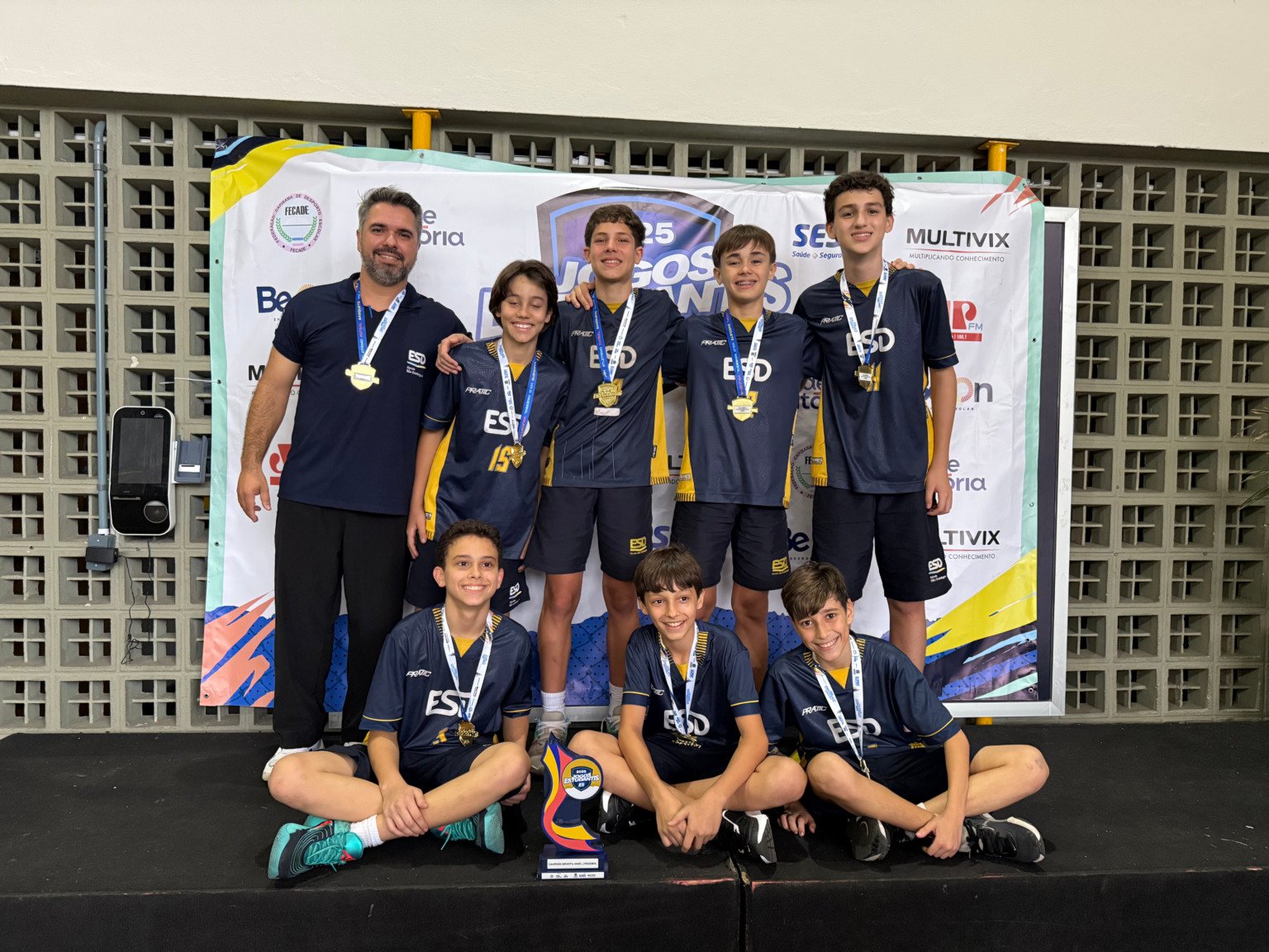 São Domingos foi campeão no vôlei (Foto: Raquel Medeiros/Fecade)