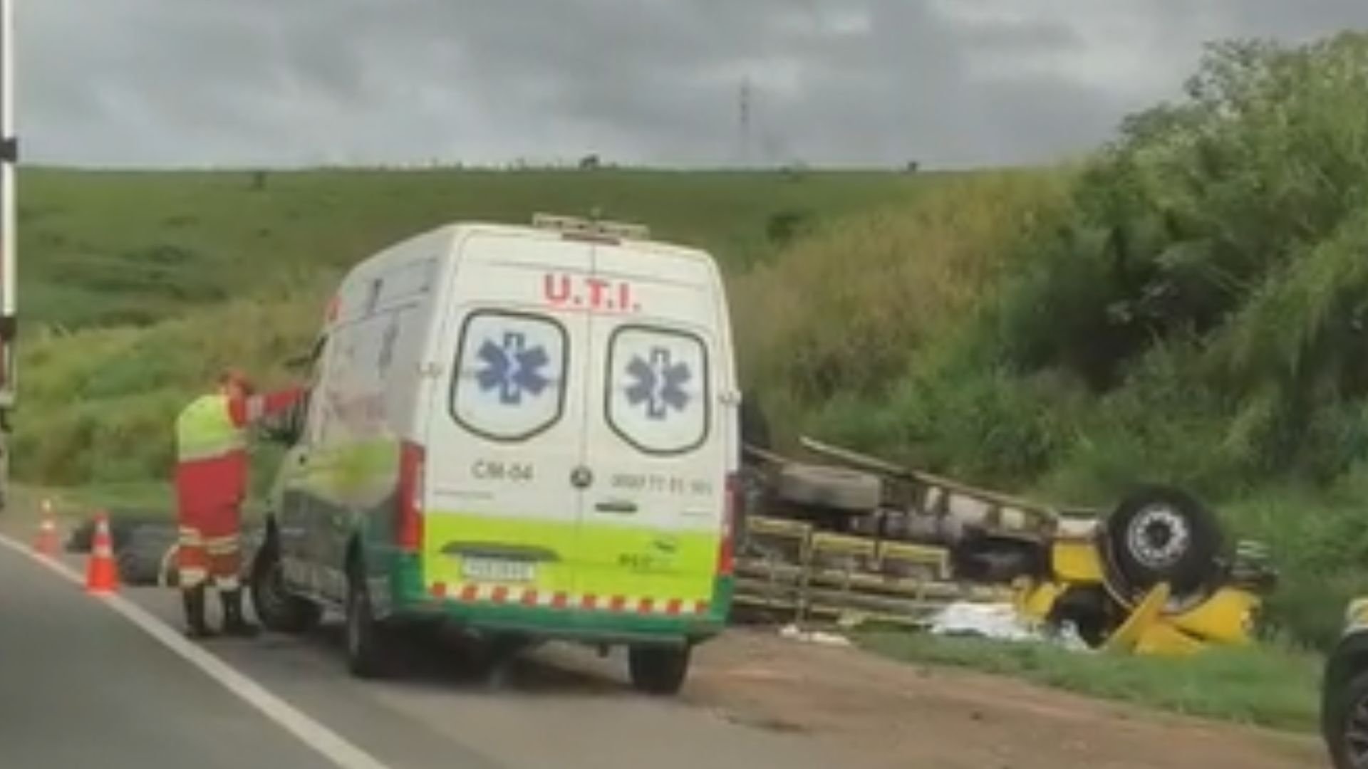 Acidente em Anchieta (Foto/reprodução: TV Vitória)