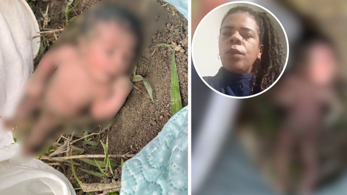 Bebê encontrado em zona rual (Foto/reprodução: TV Vitória)