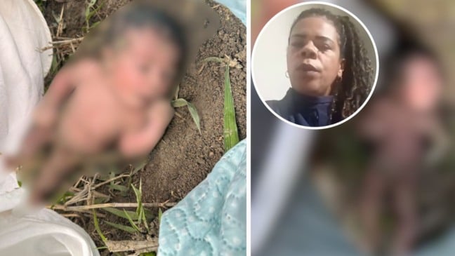 Bebê encontrado em zona rual (Foto/reprodução: TV Vitória)