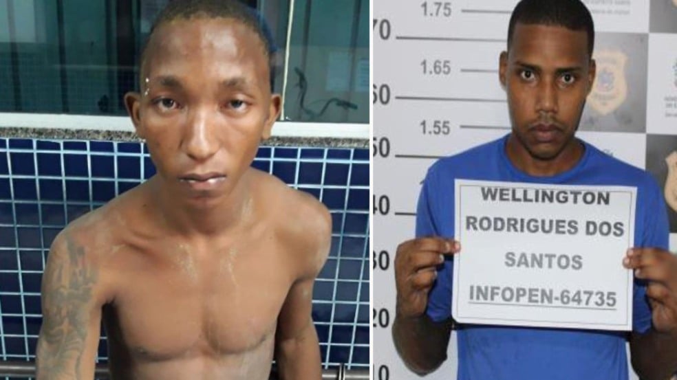 Da esquerda para a direita a vítima Carlos Gabriel Luciano da Silva Wellington Rodrigues dos Santos (Foto/reprodução: TV Vitória/Record.) Da esquerda para a direita a vítima Carlos Gabriel Luciano da Silva Wellington Rodrigues dos Santos (Foto/reprodução: TV Vitória/Record.)