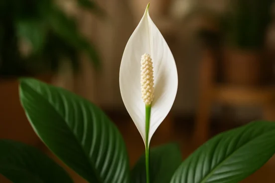 Húmus de minhoca no lírio-da-paz