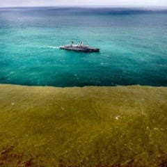 Linhares, 22/11/2015. Lama de rejeitos minerais proveniente da barragem do Fundão, Mariana (MG) chega ao oceano no distrito de Regência, em Linhares (ES).
