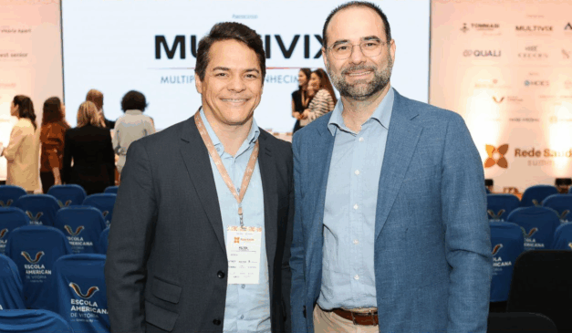 O instante em que a tecnologia deixou de ser sobre máquinas e passou a ser sobre consciência. Milton José Jr. e Victor Piana Andrade, CEO do A.C. Camargo/SP. Foto: Everton Nunes