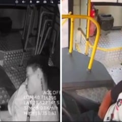 O homem que furtou o ônibus dormia quando foi encontrado. Foto: Reprodução/TV Vitória