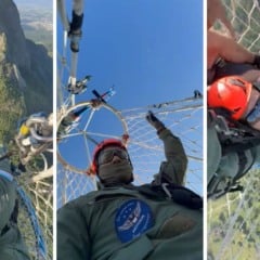 Piloto de parapente faz pouso forçado em Cariacica e é resgatado de helicóptero