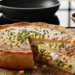 Tortinha de batata e frango na frigideira: receita rápida, leve e pronta em minutos