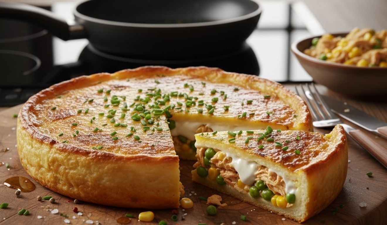 Tortinha de batata e frango na frigideira: receita rápida, leve e pronta em minutos Tortinha de batata e frango na frigideira: receita rápida, leve e pronta em minutos