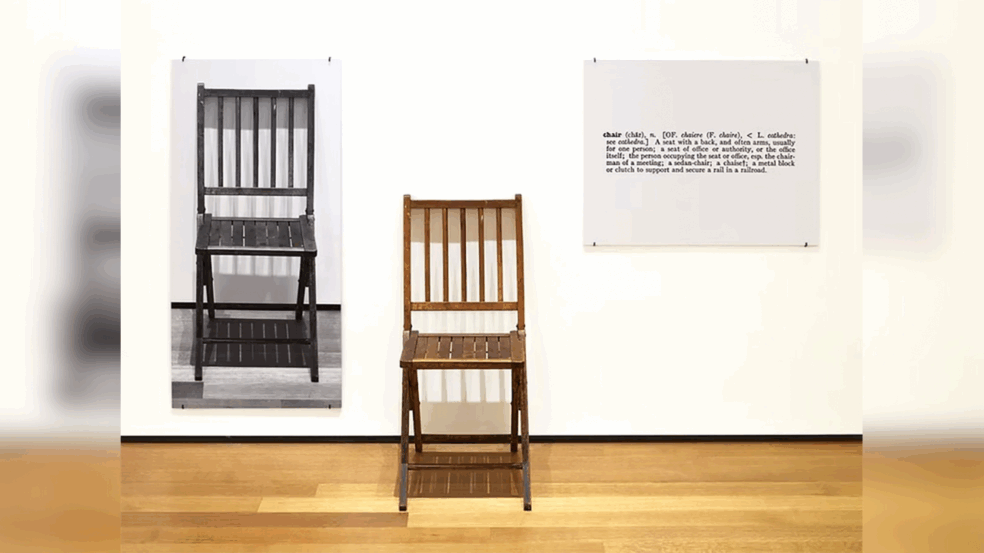 Joseph Kosut. "Uma e três cadeiras", 1965.
MOMA, Nova York. Joseph Kosut. "Uma e três cadeiras", 1965.
MOMA, Nova York.