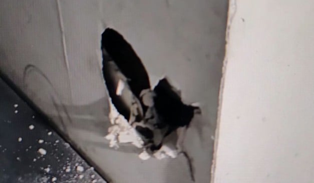 abrigo danificado por homem em situação de rua