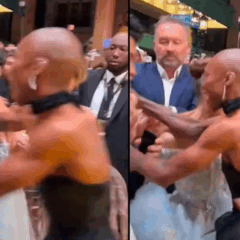 Homem pulou a barreira de proteção e correu em direção a atriz, abraçando-a pelo pescoço. (Foto: @lanagrandes via X)