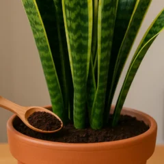 benefícios da borra de café na sua espada-de-são-jorge