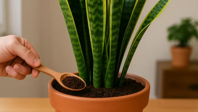 benefícios da borra de café na sua espada-de-são-jorge