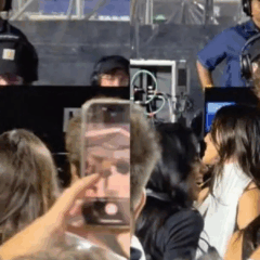 O cantor canadense Shawn Mendes e a atriz brasileira Bruna Marquezine no show da Dua Lipa em São Paulo (Foto:Reprodução/X)