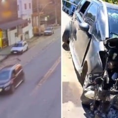 Carro bate em poste Piúma