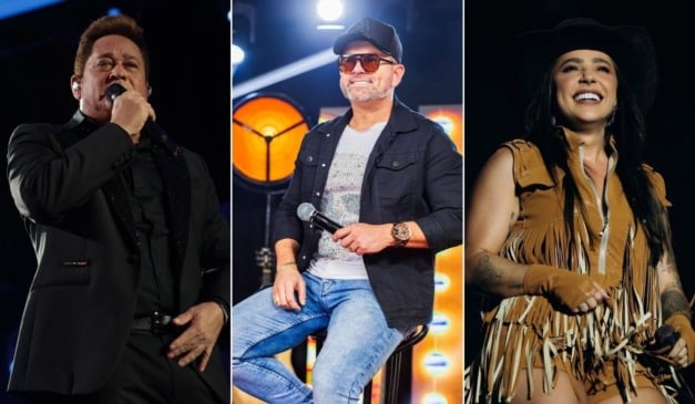 Show de Leonardo será gratuito; já as apresentações de Alemão do Forró e Lauana Prado serão pagas (Foto: Tom Zé/AgNews e Reprodução/Instagram)