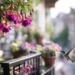 fúcsia e suas flores pendentes para atrair beija-flores para sua varanda