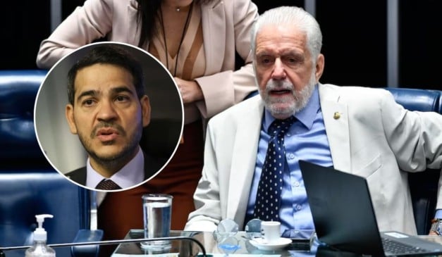 Jaques Wagner, líder do governo no Senado e, em destaque, Jorge Messias, indicado ao STF.