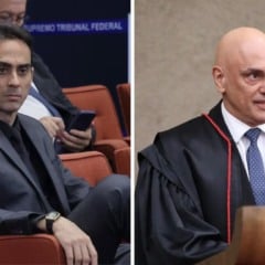 Rodrigo Bezerra de Azevedo, militar das Forças Especiais e réu da trama golpista, e o ministro do STF Alexandre de Moraes.