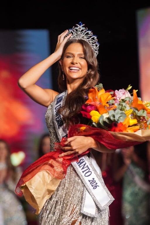 A Miss Universe Espírito Santo 2026, a modelo Flávia Klemz, de 21 anos de idade (Foto: Italo Spagnol)