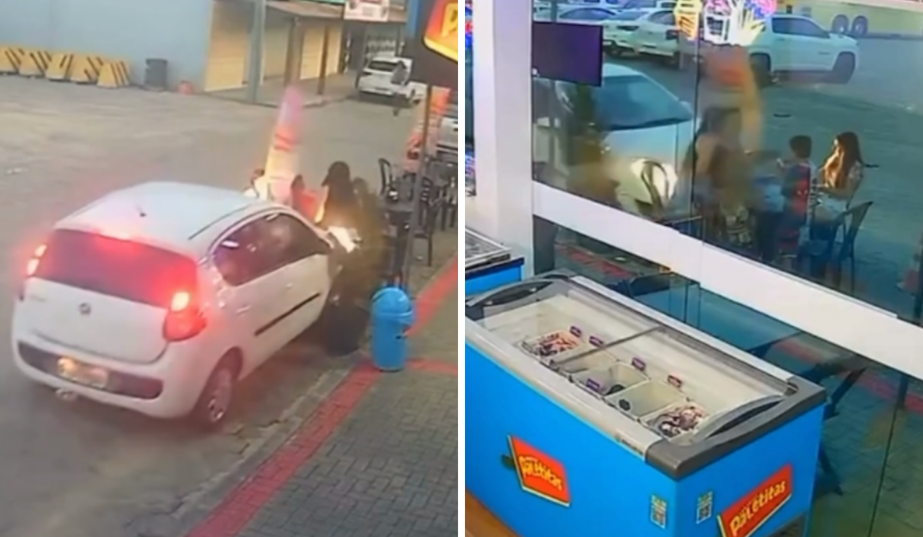 Mulher perde o controle de carro, invade sorveteria e atropela família em Guriri Mulher perde o controle de carro, invade sorveteria e atropela família em Guriri