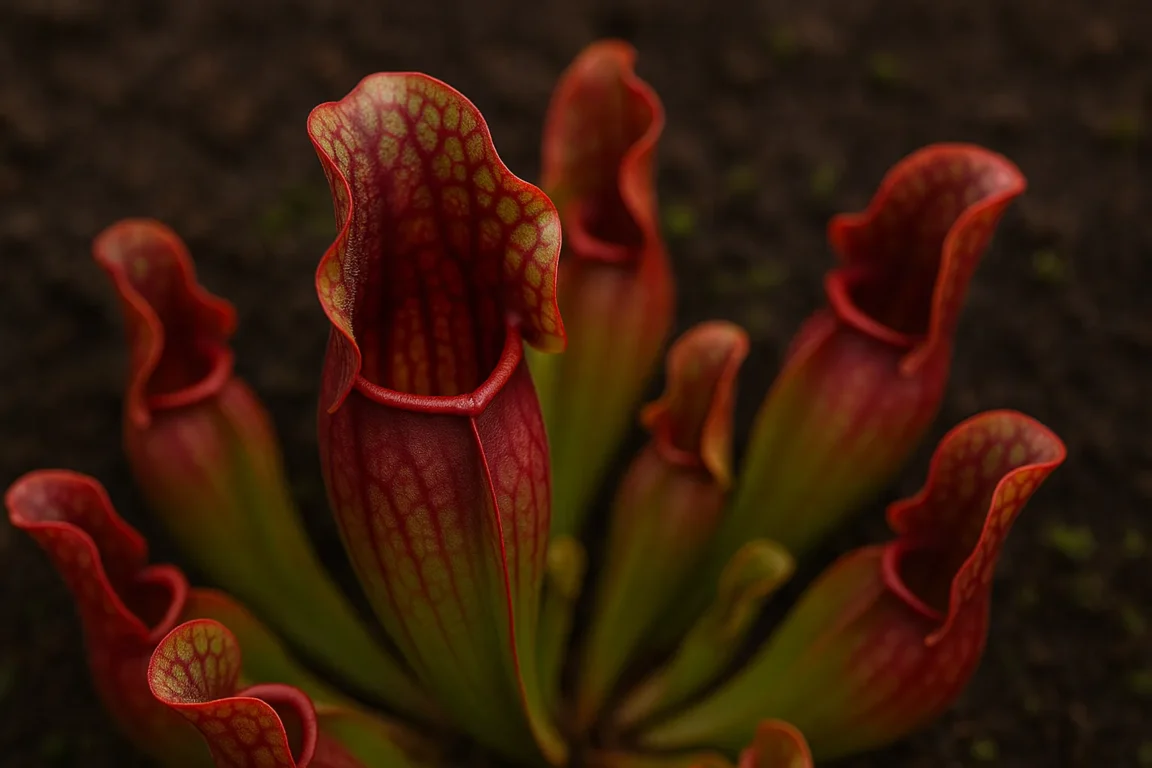 planta carnívora Sarracenia purpurea planta carnívora Sarracenia purpurea