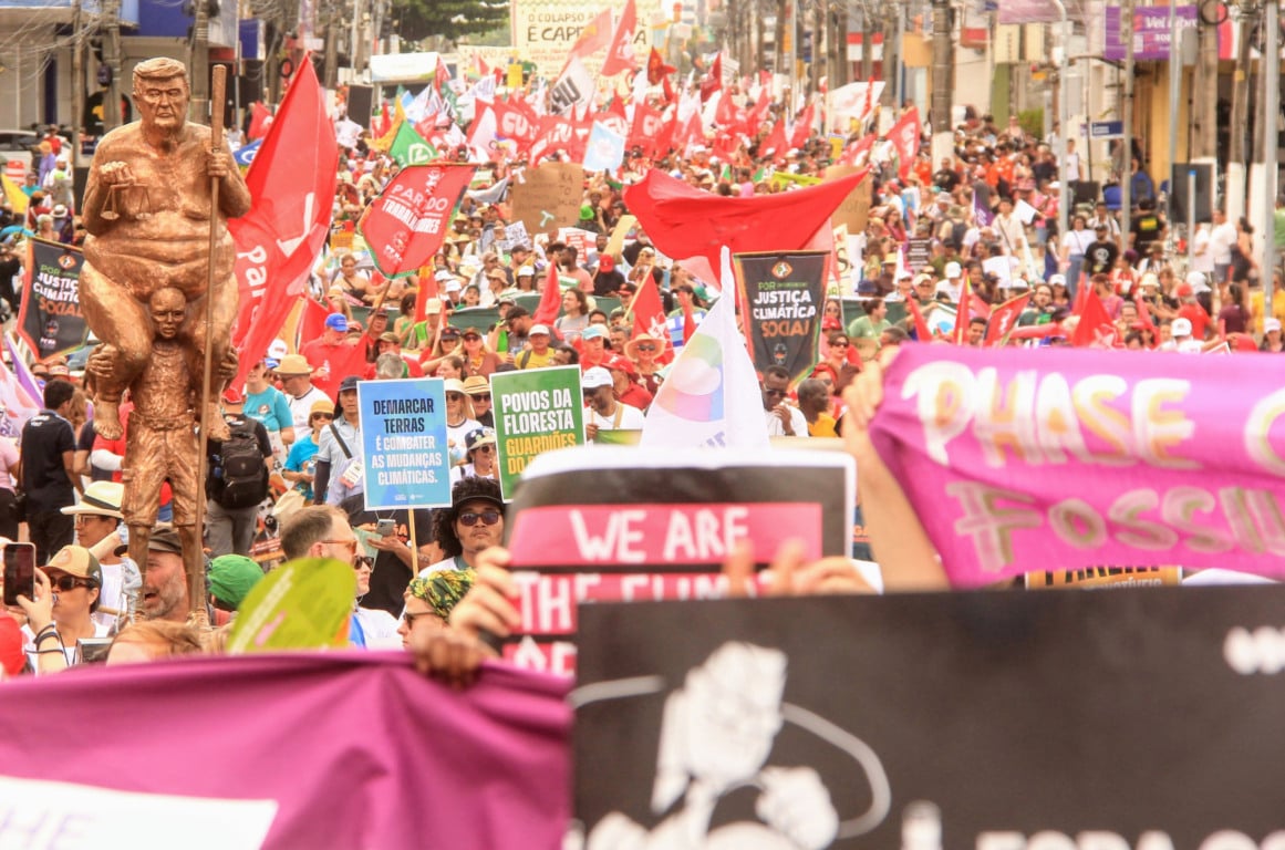 Marcha Global pelo Clima, organizada pela Cúpula dos Povos, realizada neste sábado, 15, em Belém (PA), durante a COP30 Marcha Global pelo Clima, organizada pela Cúpula dos Povos, realizada neste sábado, 15, em Belém (PA), durante a COP30