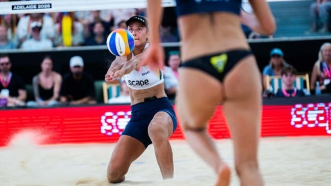 Copa do Mundo de Vôlei de Praia. Adelaide, Austrália. Thâmela na disputa do bronze. 23/11/2025