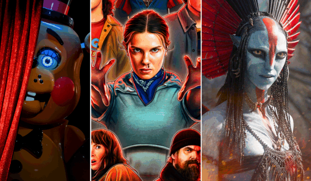 Dezembro fecha o ano com a sequência de "Five Nights at Freddy's", os episódios finais de "Stranger Things" e o épico "Avatar: Fogo & Cinzas" (Foto: Reprodução/X/@FNAFMovie/@Stranger_Things/@officialavatar)